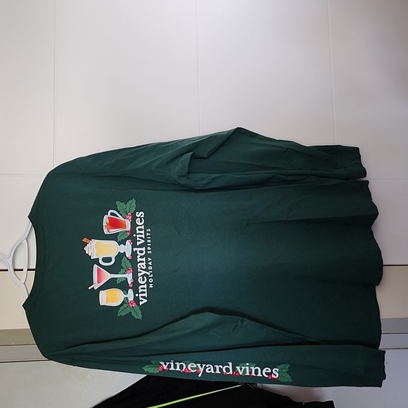 Vineyard Vines Size XL Green Long Sleeve Holiday Spirts Shirt - Picture 4 of 4
